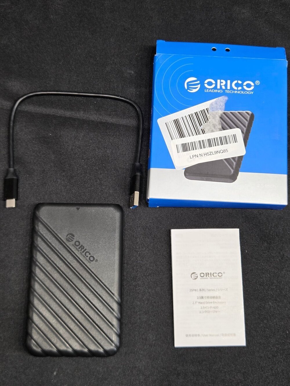 ORICO 25PW1-C3 2.5" HDD/SSD Enclosure USB-C 5Gbps Black